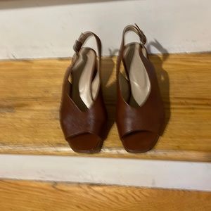 Woman’s sandals,  dark tan or brown color. Hobbs, London